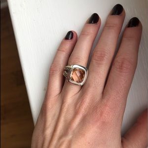 Auth. David Yurman Albion ring morganite 5.5